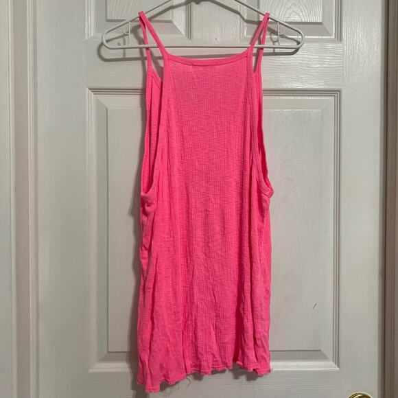 Sundry Barbie pink ribbed modal blend tank top - Picture 3 of 9